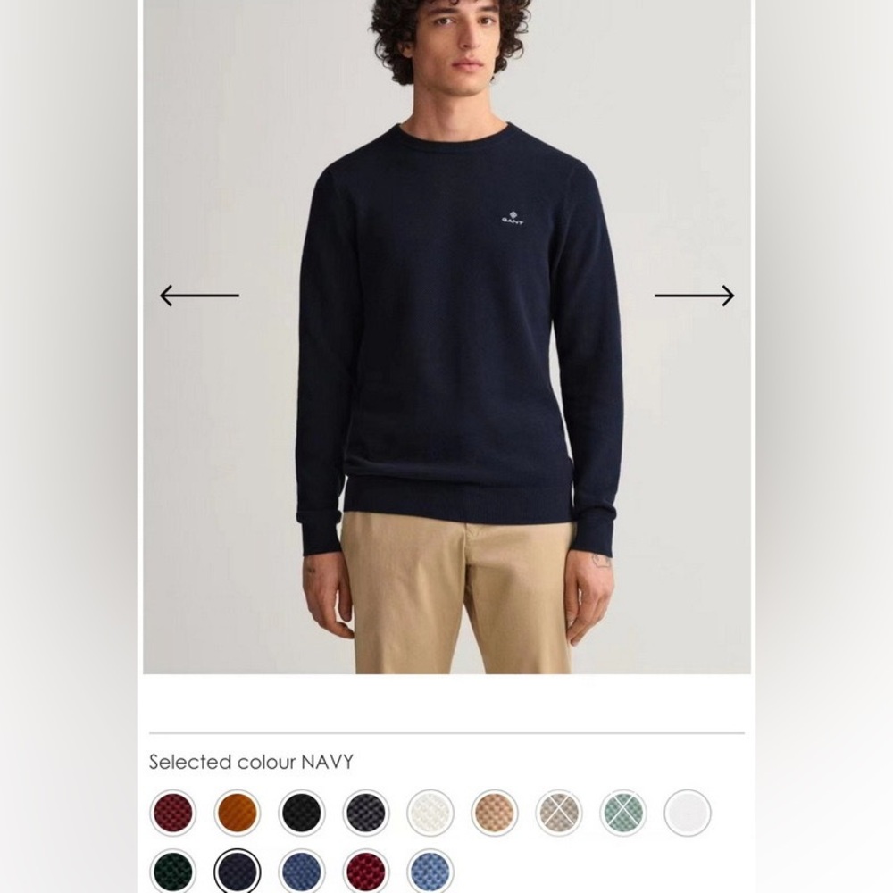 Gant Apparel Mens Cotton Pique C-Neck size L